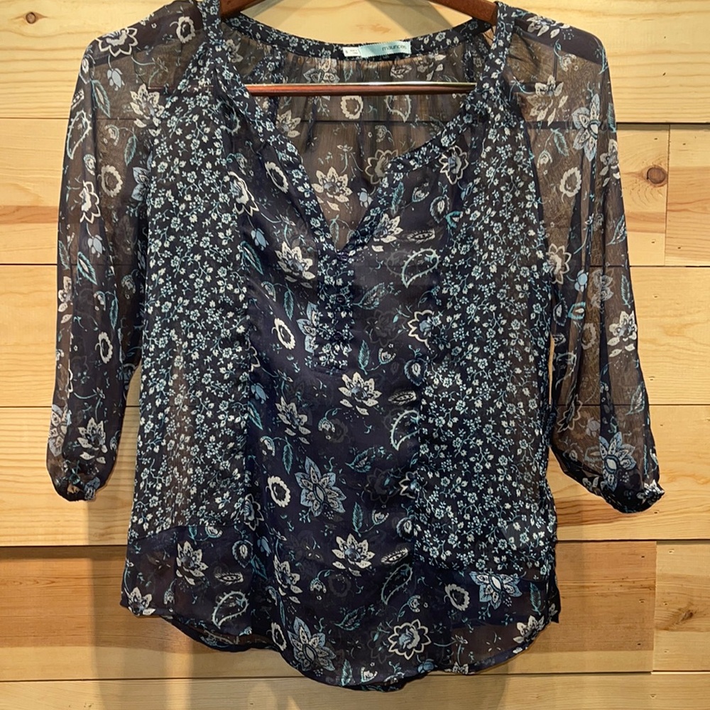 Maurices Women's Small Lightweight Floral Blouse Sheer